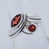 Natural Garnet Sterling Silver Ring