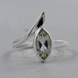 Natural Green Amethyst Silver Rings
