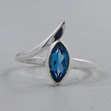 Natural Green Amethyst Silver Rings