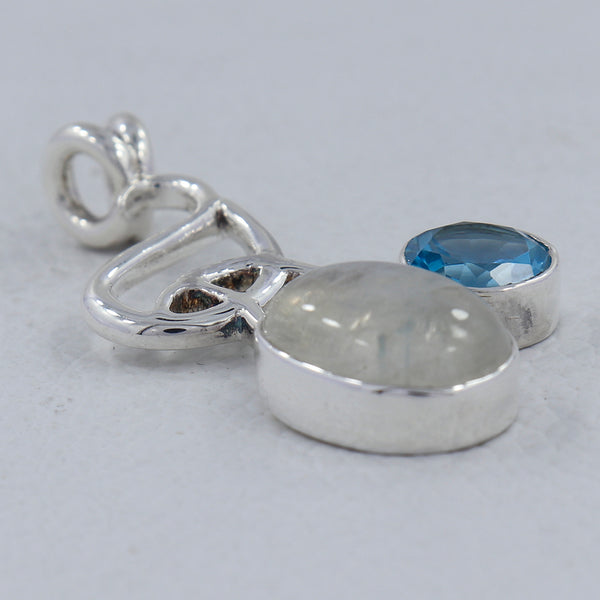 925 Silver Rainbow Moonstone Pendans