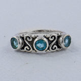 Blue Topaz Silver Designer Rings