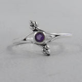 Natural Amethyst Silver Rings
