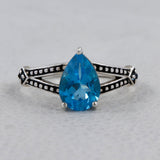 925 Sterling Silver Blue Topaz Rings
