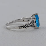 925 Sterling Silver Blue Topaz Rings