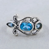 925 Sterling Silver Blue Topaz Silver Ring