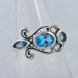 925 Sterling Silver Blue Topaz Silver Ring