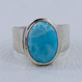 925 Sterling Silver Larimar Ring