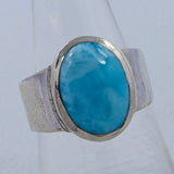 925 Sterling Silver Larimar Ring