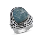Natural Pink Rose Quartz Silver Ring