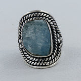 Natural Pink Rose Quartz Silver Ring