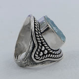 Natural Pink Rose Quartz Silver Ring