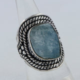 Natural Pink Rose Quartz Silver Ring