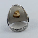 Natural Pink Rose Quartz Silver Ring