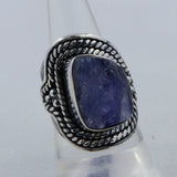 Natural Pink Rose Quartz Silver Ring