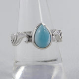 Natural Larimar Silver Designer Rings