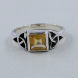 Natural Rainbow Moonstone Silver Rings