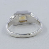Natural Rainbow Moonstone Silver Rings