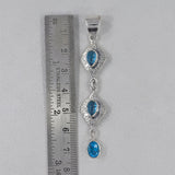 925 Silver Blue Topaz Pendants