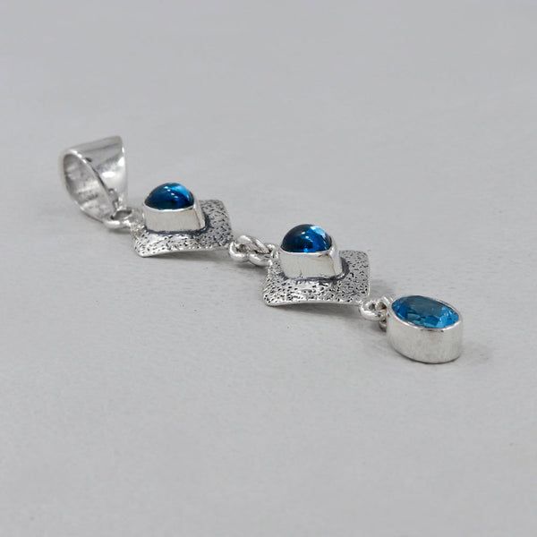 925 Silver Blue Topaz Pendants