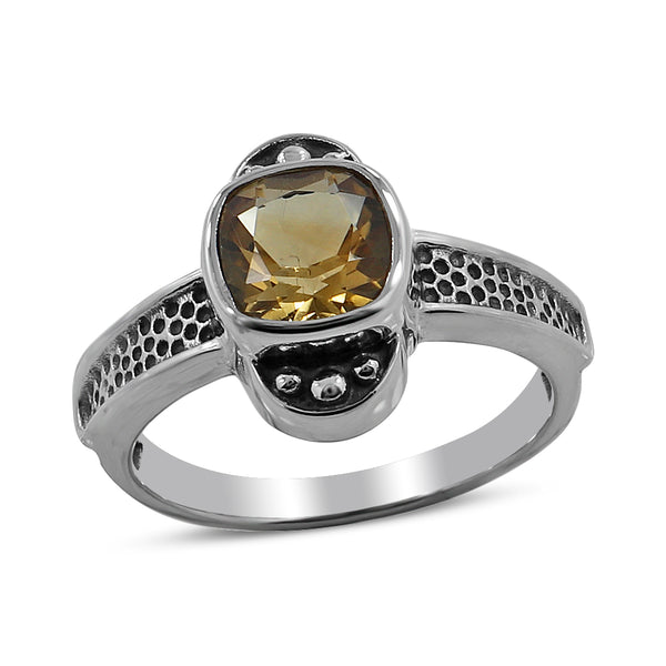 Natural Garnet Silver Ring