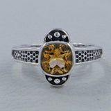 Natural Garnet Silver Ring