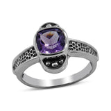 Natural Garnet Silver Ring