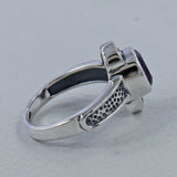Natural Garnet Silver Ring