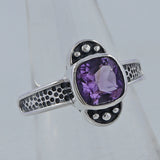 Natural Garnet Silver Ring