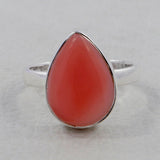 Natural Peanut Wood Jasper Silver Rings