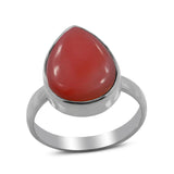 Natural Peanut Wood Jasper Silver Rings