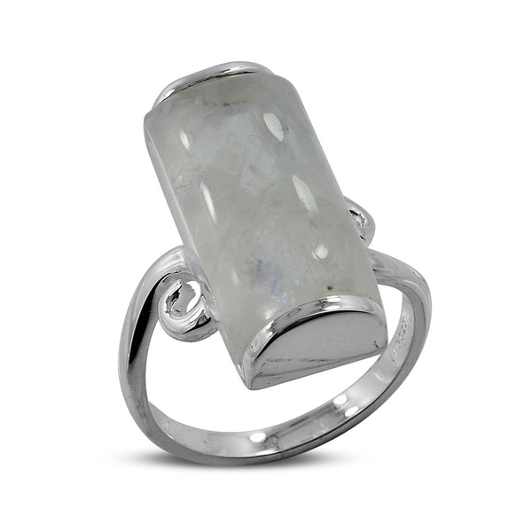 Rainbow Moonstone Silver Rings