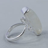 Rainbow Moonstone Silver Rings