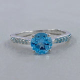 925 Sterling Silver Blue Topaz Rings