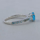 925 Sterling Silver Blue Topaz Rings