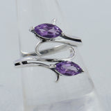 Iolite Cut Gemstone Silver Rings
