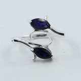 Iolite Cut Gemstone Silver Rings