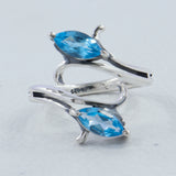 Iolite Cut Gemstone Silver Rings