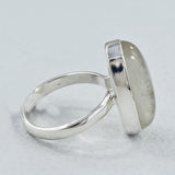 Rainbow Moonstone Silver Rings