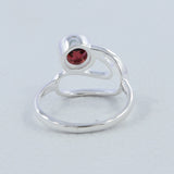 Natural Garnet Sterling Silver Ring