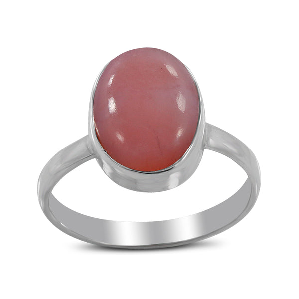 925 Silver Pink Opal Ring