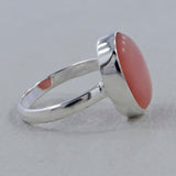 925 Silver Pink Opal Ring