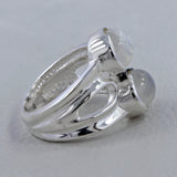 Rainbow Moonstone Silver Rings