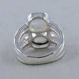 Rainbow Moonstone Silver Rings
