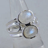 Rainbow Moonstone Silver Rings