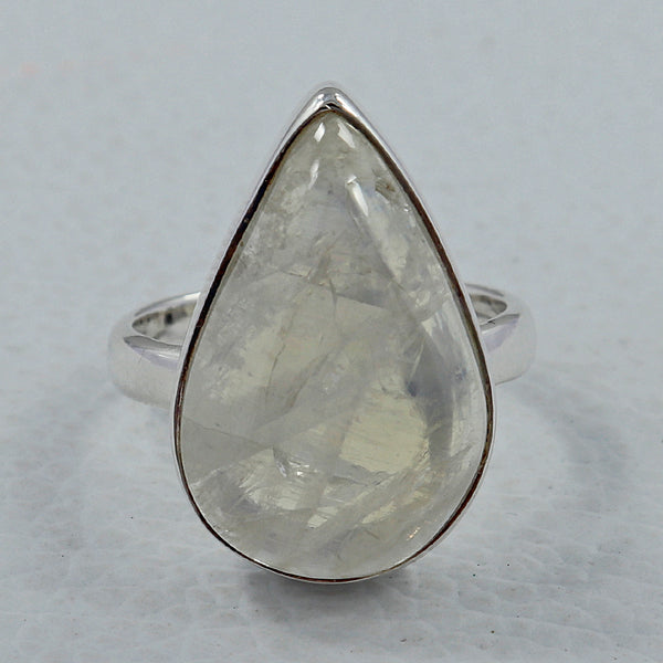 Rainbow Moonstone Silver Rings