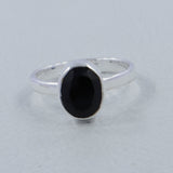 Natural Black Onyx Sterling Silver Rings