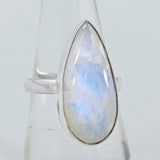 Rainbow Moonstone Silver Ring