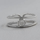 Rainbow Moonstone Silver Ring