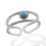 Rainbow Moonstone Silver Ring