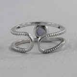 Rainbow Moonstone Silver Ring
